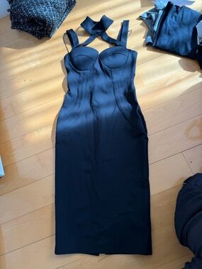 Fashion Nova Black Midi Sheath Dress